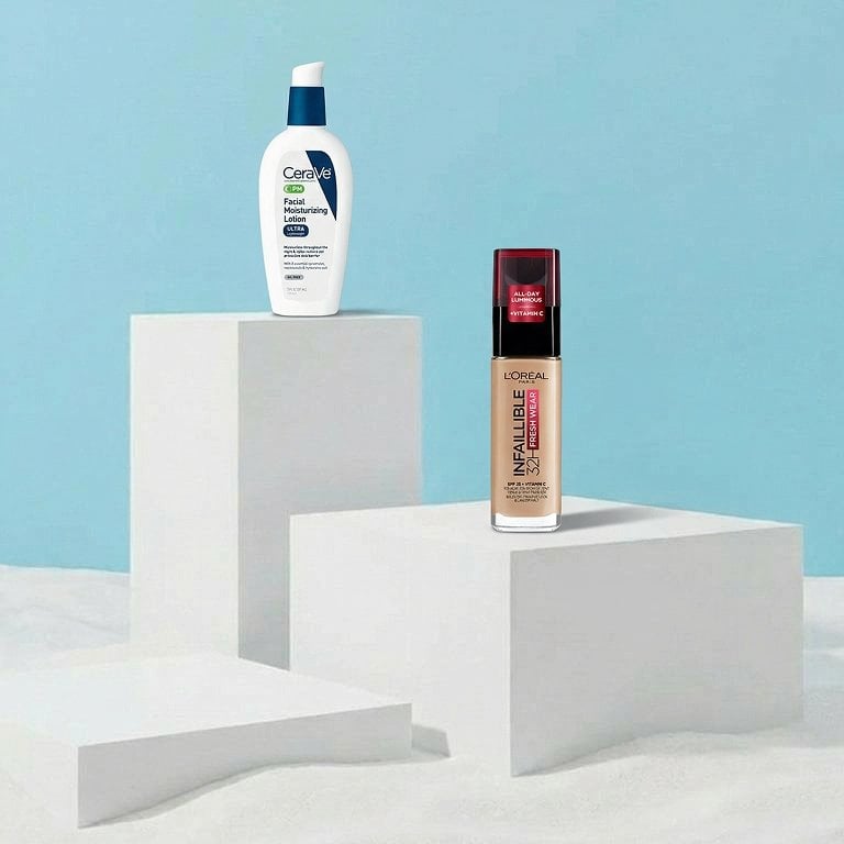 Image of L’Oreal Paris Infallible 32HR Fresh Wear Foundation and CeraVe PM Facial Moisturizing Lotion