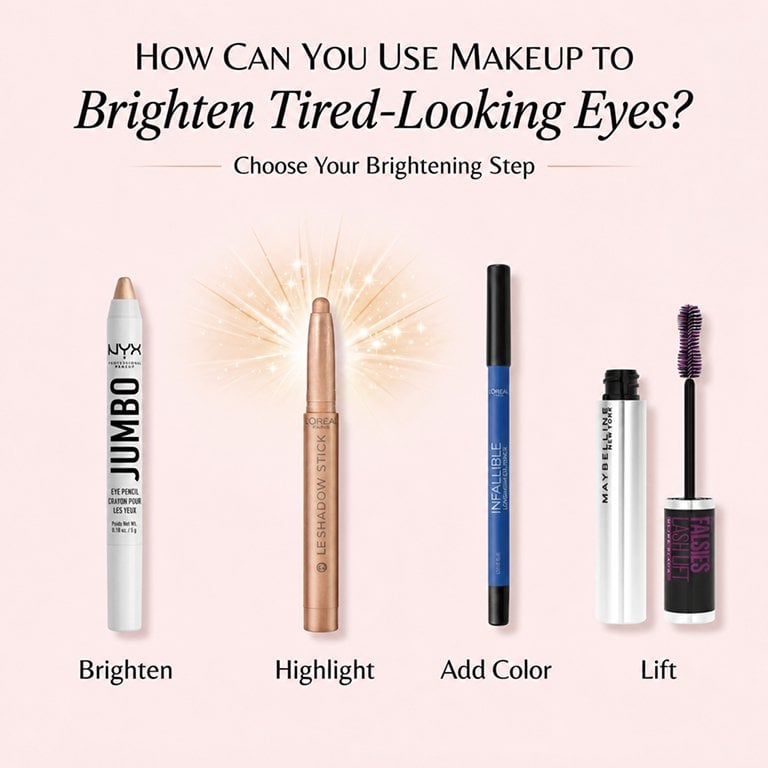 How to brighten tired looking eyes with makeup