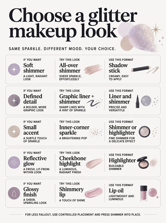how to choose a glitter makeup look