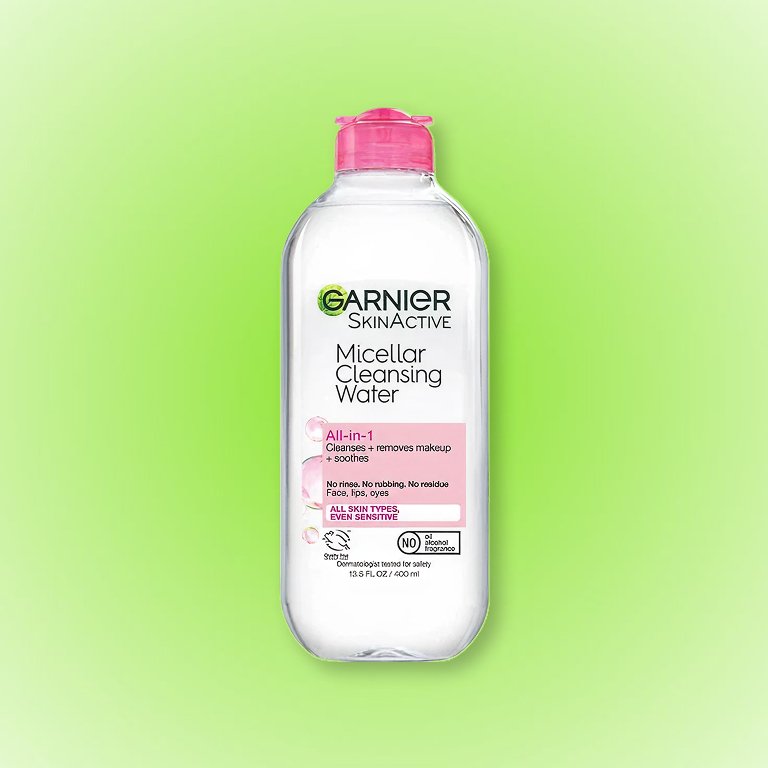 A photo of a bottle of Garnier Skinactive Micellar Cleansing Water All-in-1. 