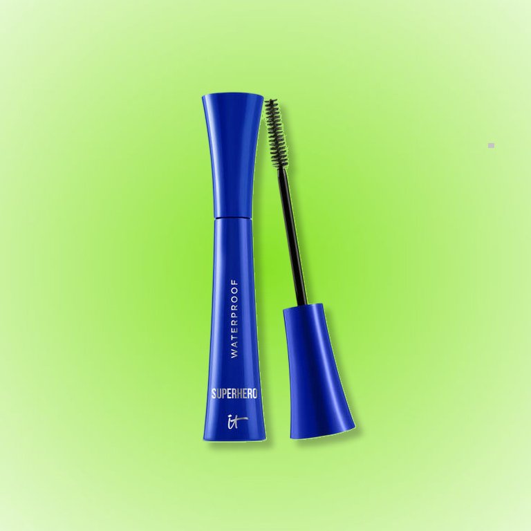 A tube of IT Cosmetics Superhero Volumizing Waterproof Mascara