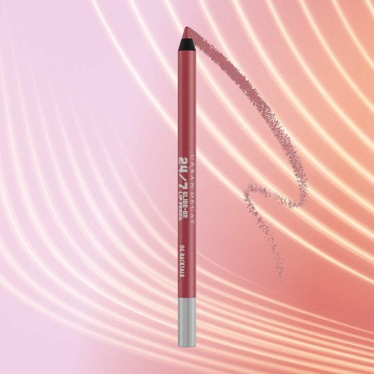 Urban Decay 24/7 Glide-on Waterproof Lip Pencil on a textured background