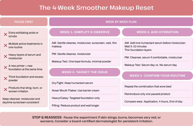 Chart highlighting the 4-week Smoother Makeup Reset process
