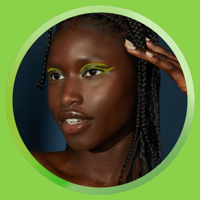 Model with green eyeshadow